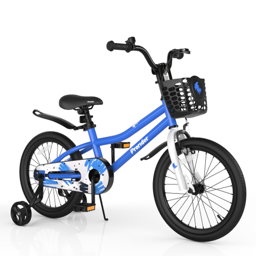 Load image into Gallery viewer, 18 Feet Kids Bike with Removable Training Wheels-Blue
