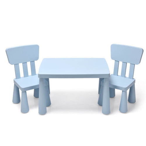 Load image into Gallery viewer, 3 Pieces Toddler Multi Activity Play Dining Study Kids Table and Chair Set-Blue

