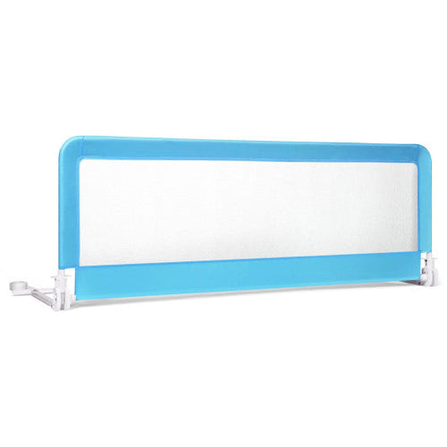 Load image into Gallery viewer, 59 Inch Folding Breathable Baby Bed Rail Guard with Safety Strap-Blue
