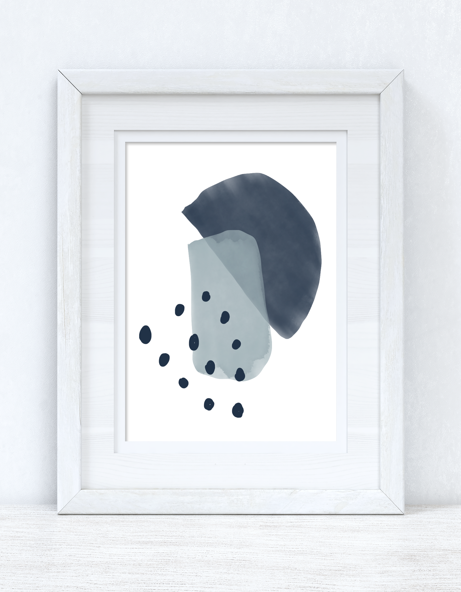 Blues Abstract 1 Colour Shapes Home Wall Decor Print by WinsterCreations™ Official Store