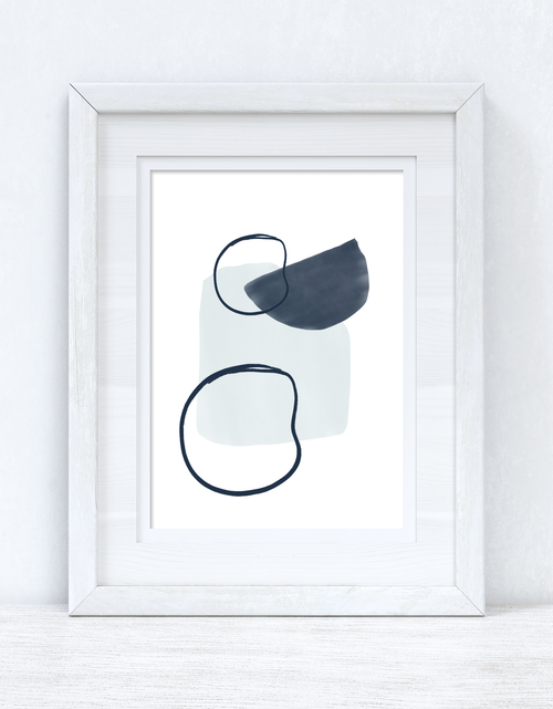 Load image into Gallery viewer, Blues Abstract 2 Colour Shapes Home Wall Decor Print by WinsterCreations™ Official Store
