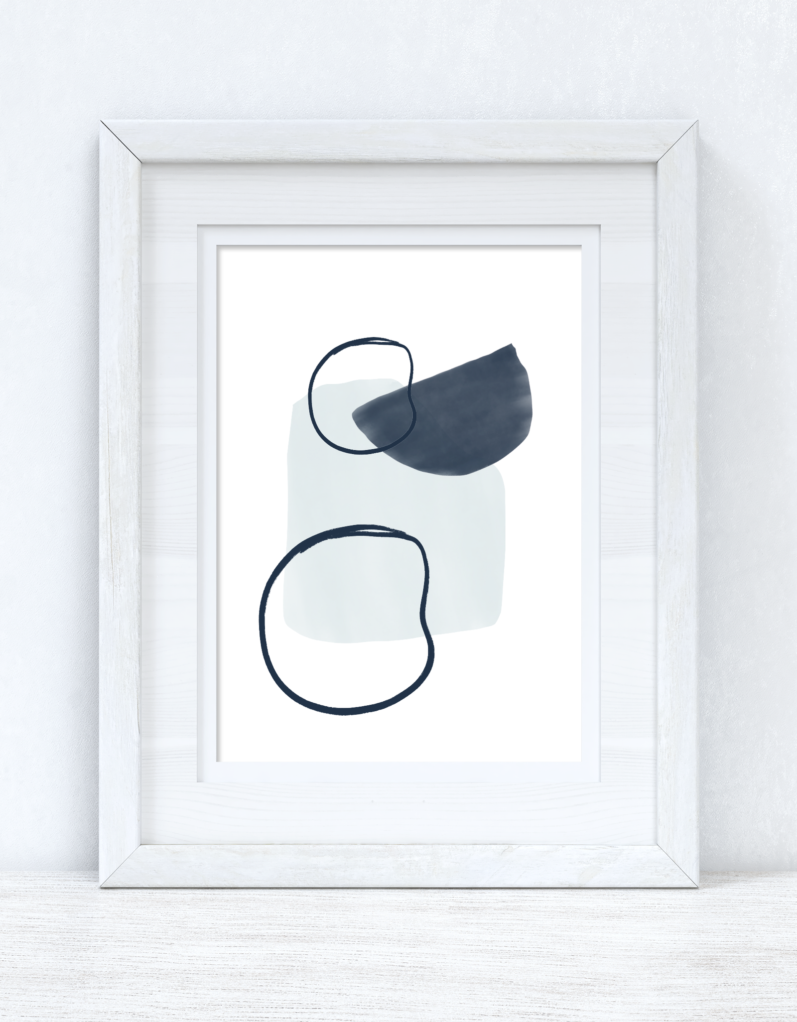Blues Abstract 2 Colour Shapes Home Wall Decor Print by WinsterCreations™ Official Store