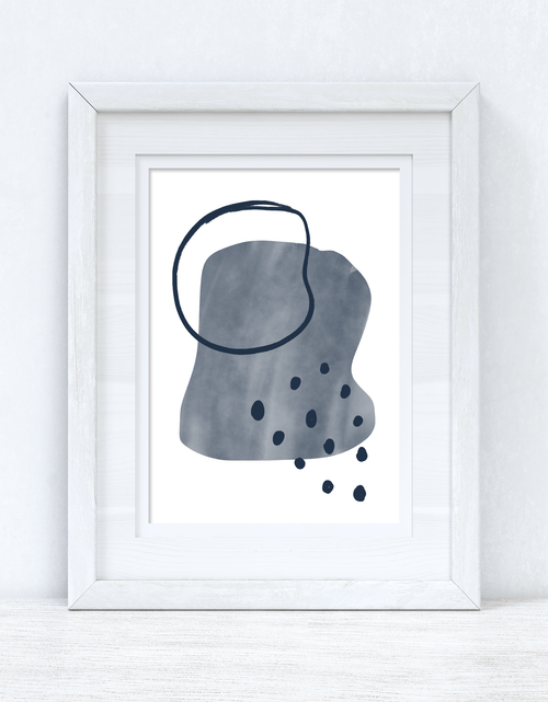 Load image into Gallery viewer, Blues Abstract 4 Colour Shapes Home Wall Decor Print by WinsterCreations™ Official Store
