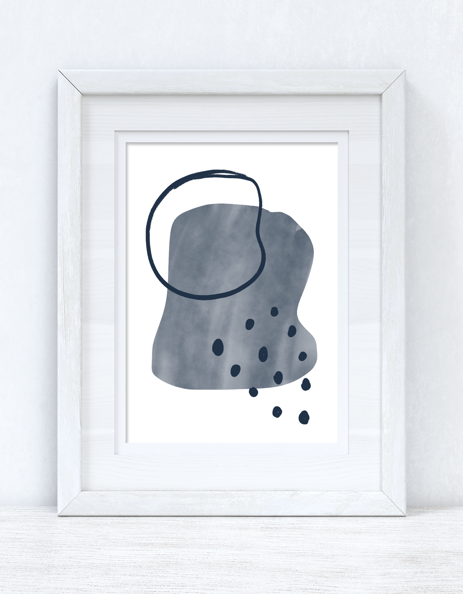 Blues Abstract 4 Colour Shapes Home Wall Decor Print by WinsterCreations™ Official Store