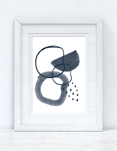 Load image into Gallery viewer, Blues Abstract 5 Colour Shapes Home Wall Decor Print by WinsterCreations™ Official Store
