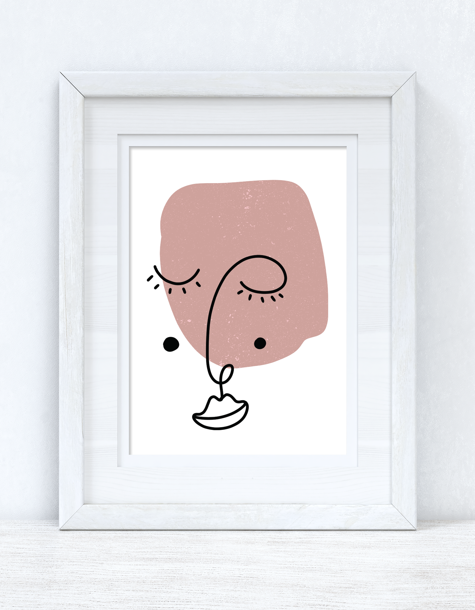 Blush Pinks Face Abstract 1 Colour Shapes Home Wall Decor Print by WinsterCreations™ Official Store