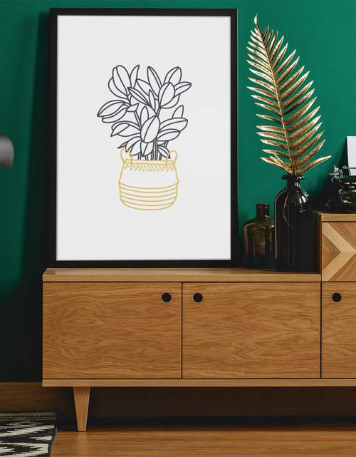 Load image into Gallery viewer, Boho Belly Basket Potted Plant Boho Hippie Simple Home Wall Decor Print by WinsterCreations™ Official Store
