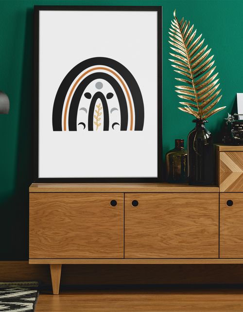 Load image into Gallery viewer, Boho Moon Rainbow 2022 Boho Hippie Simple Home Wall Decor Print by WinsterCreations™ Official Store
