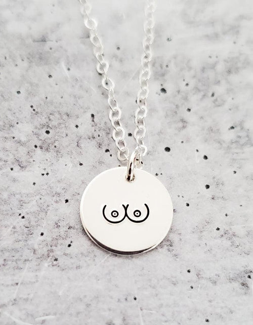 Load image into Gallery viewer, Boobs Disc Necklace by Salt and Sparkle
