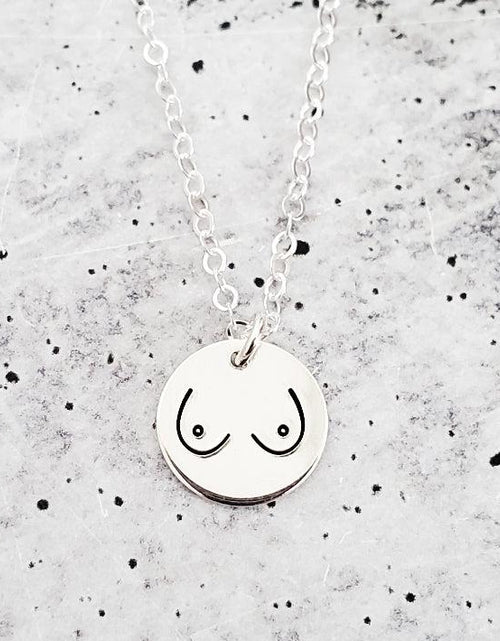 Load image into Gallery viewer, Boobs Disc Necklace by Salt and Sparkle
