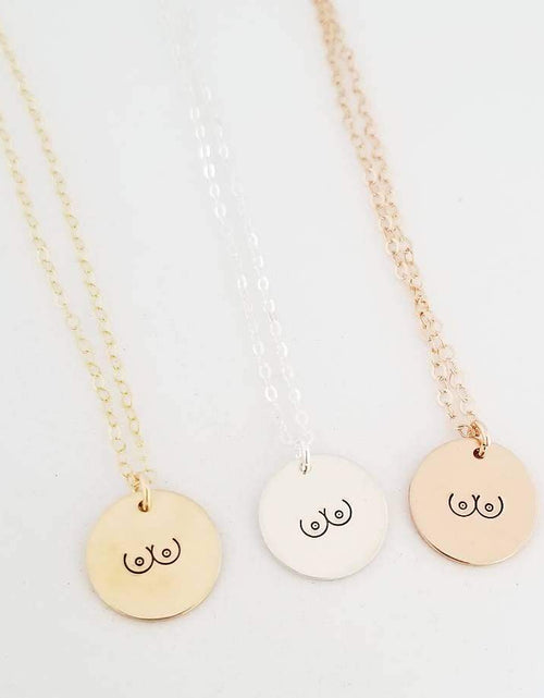 Load image into Gallery viewer, Boobs Disc Necklace by Salt and Sparkle
