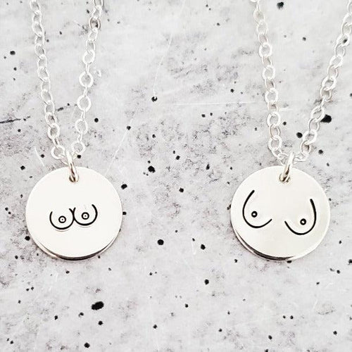 Load image into Gallery viewer, Boobs Disc Necklace by Salt and Sparkle
