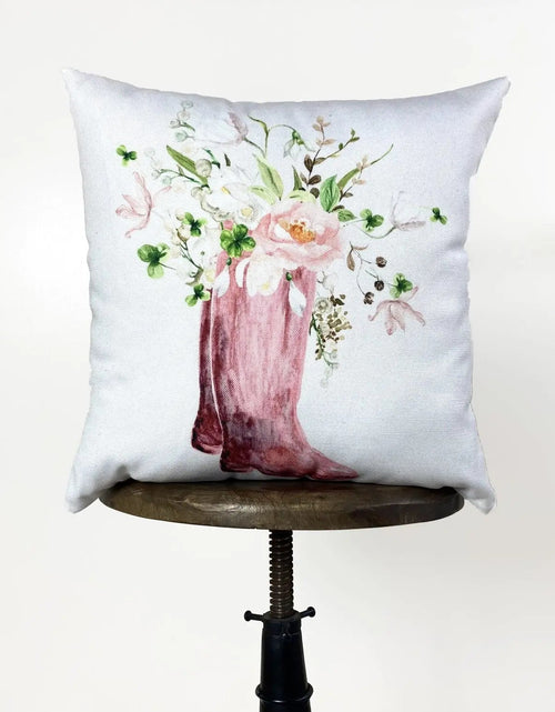Load image into Gallery viewer, Boot | Flower Pot | Pillow Cover | Pink Floral | Throw Pillow | Pillows | Flower | Flower Vase | Flower Bouquet | Flower Pots | Gift for her by UniikPillows
