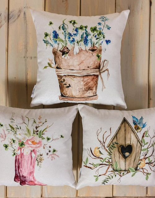 Load image into Gallery viewer, Boot | Flower Pot | Pillow Cover | Pink Floral | Throw Pillow | Pillows | Flower | Flower Vase | Flower Bouquet | Flower Pots | Gift for her by UniikPillows
