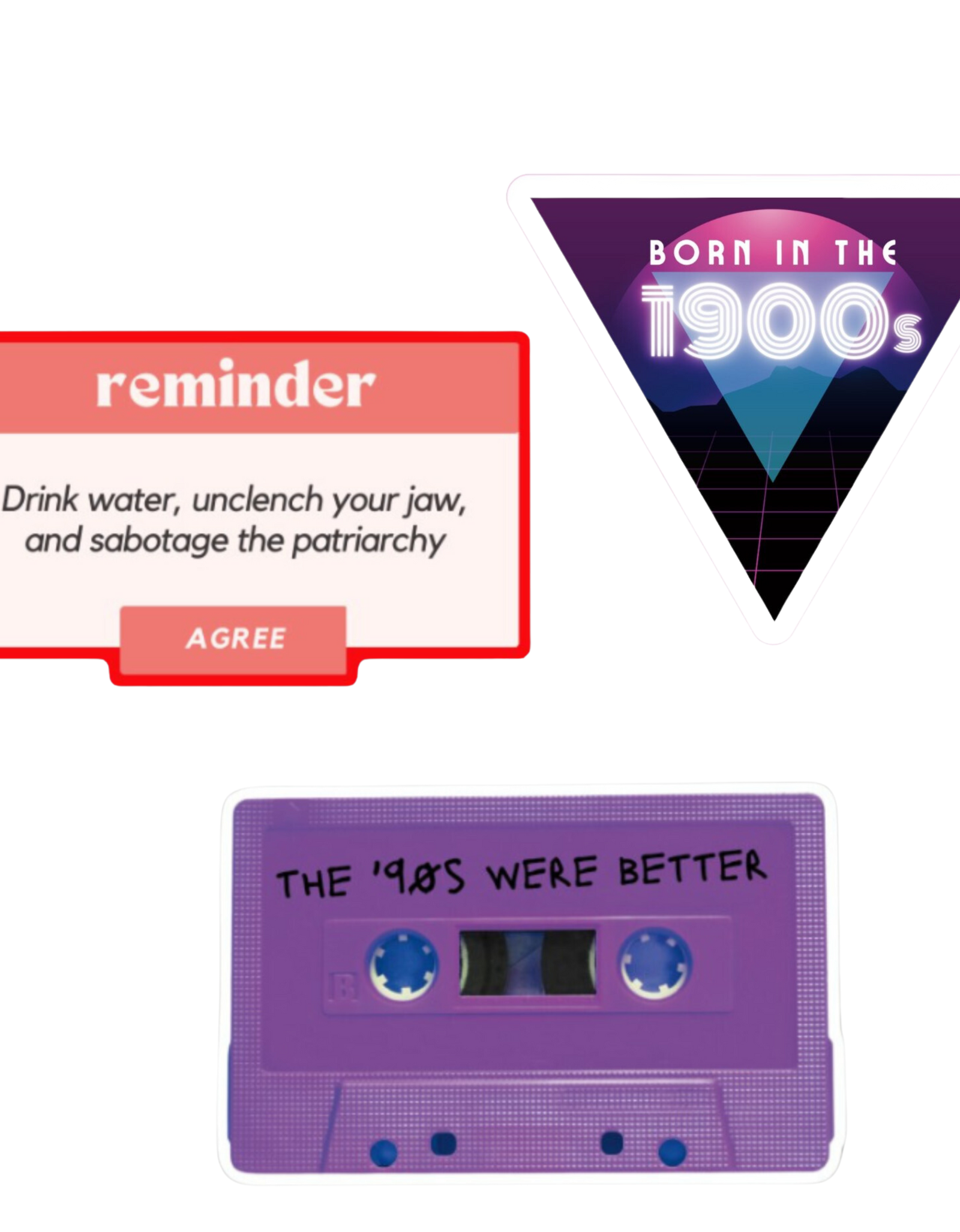 Born in the 1900s Gen X Millennial Sticker | Phone Water Bottle Vinyl Decals | 3 Pack by The Bullish Store