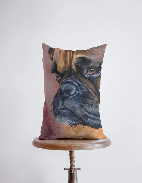 Load image into Gallery viewer, Boxer | Watercolor Tan Boxer | 12x18 | Pillow Cover | Dogs | Home Decor | Custom Dog Pillow | Boxer Mom | Dog Lover Gift | Dog Mom Gift by UniikPillows
