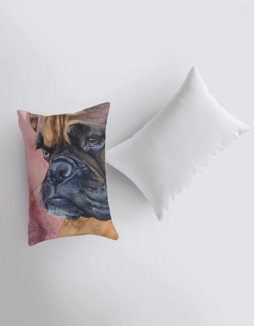 Load image into Gallery viewer, Boxer | Watercolor Tan Boxer | 12x18 | Pillow Cover | Dogs | Home Decor | Custom Dog Pillow | Boxer Mom | Dog Lover Gift | Dog Mom Gift by UniikPillows
