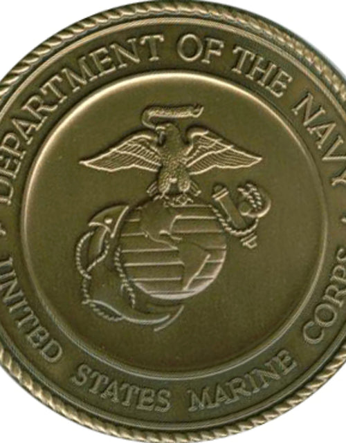 Load image into Gallery viewer, Marine Corps Brass service medallion. by The Military Gift Store
