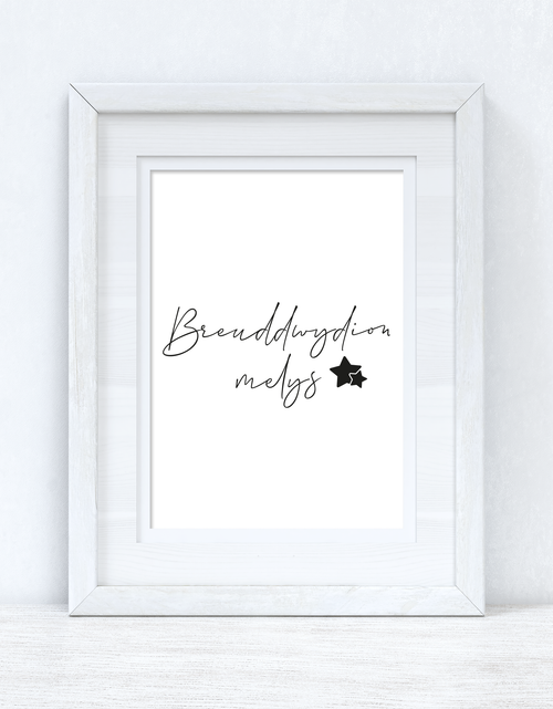 Load image into Gallery viewer, Breuddwydion melys Sweet Dreams Home Welsh Decor Wall Decor Print by WinsterCreations™ Official Store
