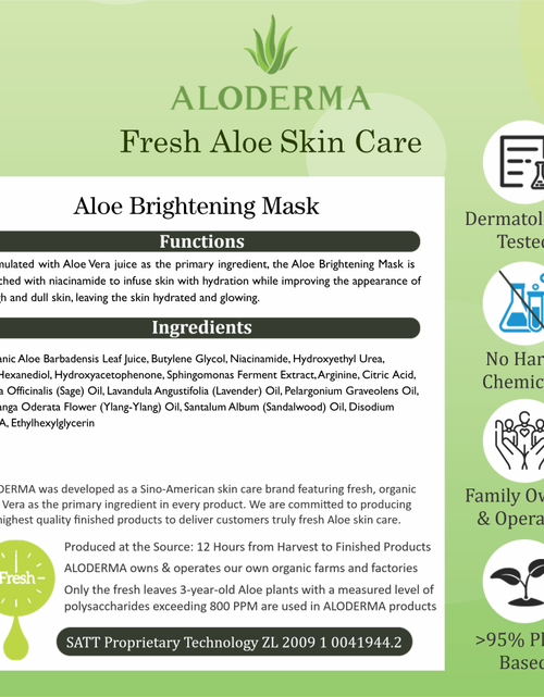 Load image into Gallery viewer, Aloe Brightening Mask (Box of 5) by ALODERMA
