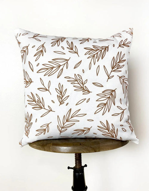 Load image into Gallery viewer, Brown Leaf Repeat Pattern | Throw Pillow Cover  | Baby Nursery Decor | Baby Shower Decorations | Nursery Pillow | Gift Ideas by UniikPillows
