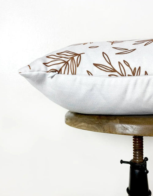 Load image into Gallery viewer, Brown Leaf Repeat Pattern | Throw Pillow Cover  | Baby Nursery Decor | Baby Shower Decorations | Nursery Pillow | Gift Ideas by UniikPillows
