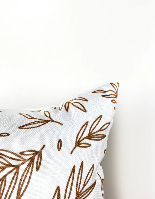 Load image into Gallery viewer, Brown Leaf Repeat Pattern | Throw Pillow Cover  | Baby Nursery Decor | Baby Shower Decorations | Nursery Pillow | Gift Ideas by UniikPillows
