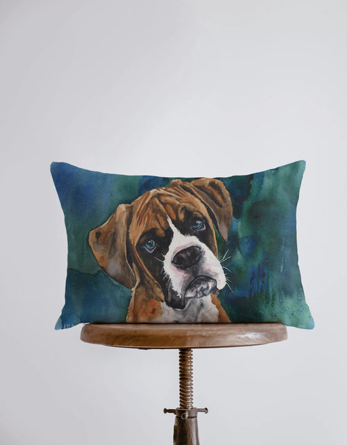 Load image into Gallery viewer, Brown Watercolor Boxer | 18x12 | Pillow Cover | Dogs | Home Decor | Custom Dog Pillow | Boxer Mom | Dog Lover Gift | Dog Mom Gift | Pillows by UniikPillows
