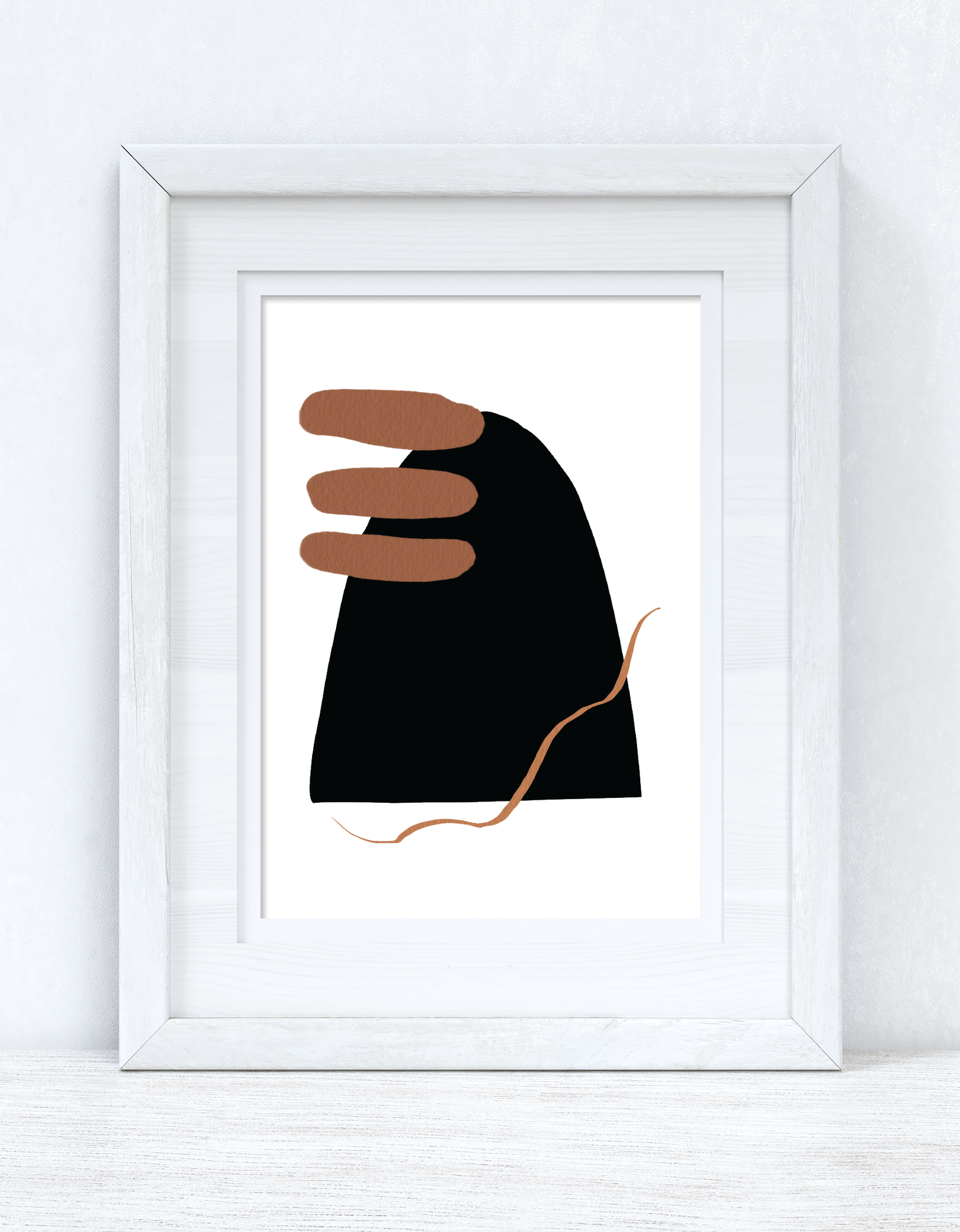 Brown & Black Abstract 1 Colour Shapes Home Wall Decor Print by WinsterCreations™ Official Store