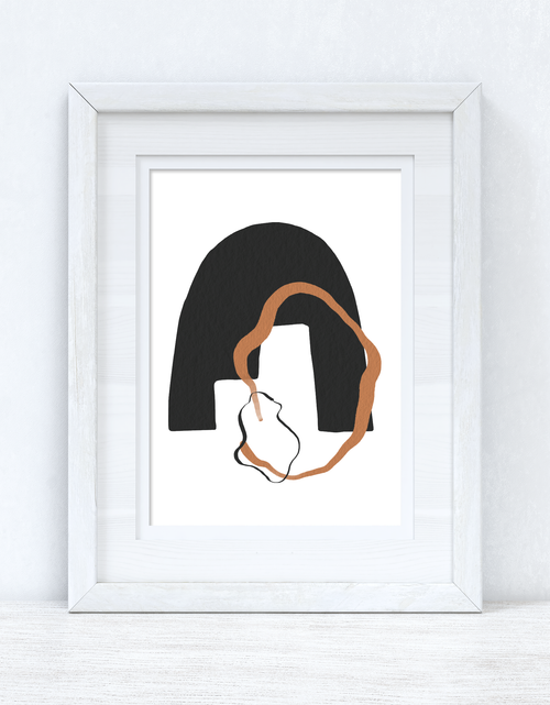 Load image into Gallery viewer, Brown &amp; Black Abstract 2 Colour Shapes Home Wall Decor Print by WinsterCreations™ Official Store
