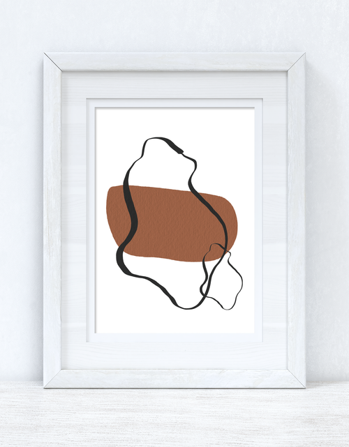 Load image into Gallery viewer, Brown &amp; Black Abstract 3 Colour Shapes Home Wall Decor Print by WinsterCreations™ Official Store
