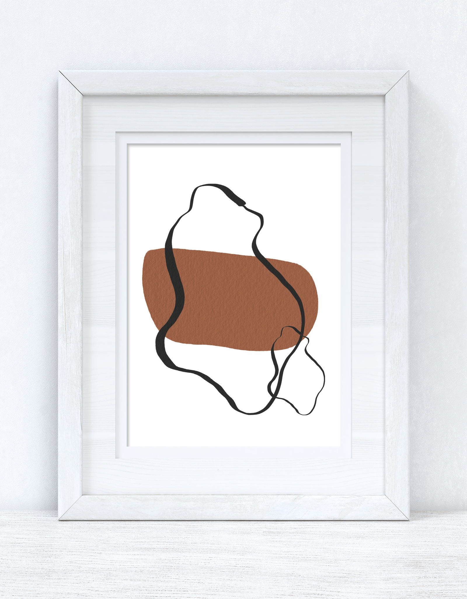 Brown & Black Abstract 3 Colour Shapes Home Wall Decor Print by WinsterCreations™ Official Store