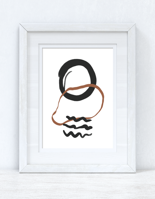 Load image into Gallery viewer, Brown &amp; Black Abstract 4 Colour Shapes Home Wall Decor Print by WinsterCreations™ Official Store
