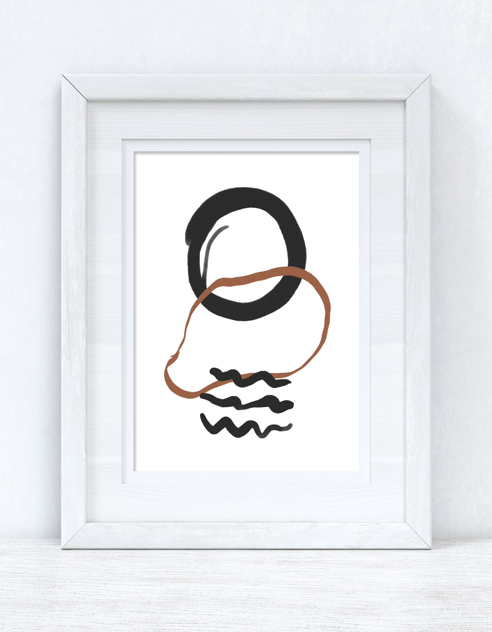 Brown & Black Abstract 4 Colour Shapes Home Wall Decor Print by WinsterCreations™ Official Store