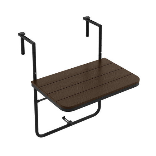 Load image into Gallery viewer, Folding Hanging Table with 3-Level Adjustable Height for Patio Balcony-Coffee
