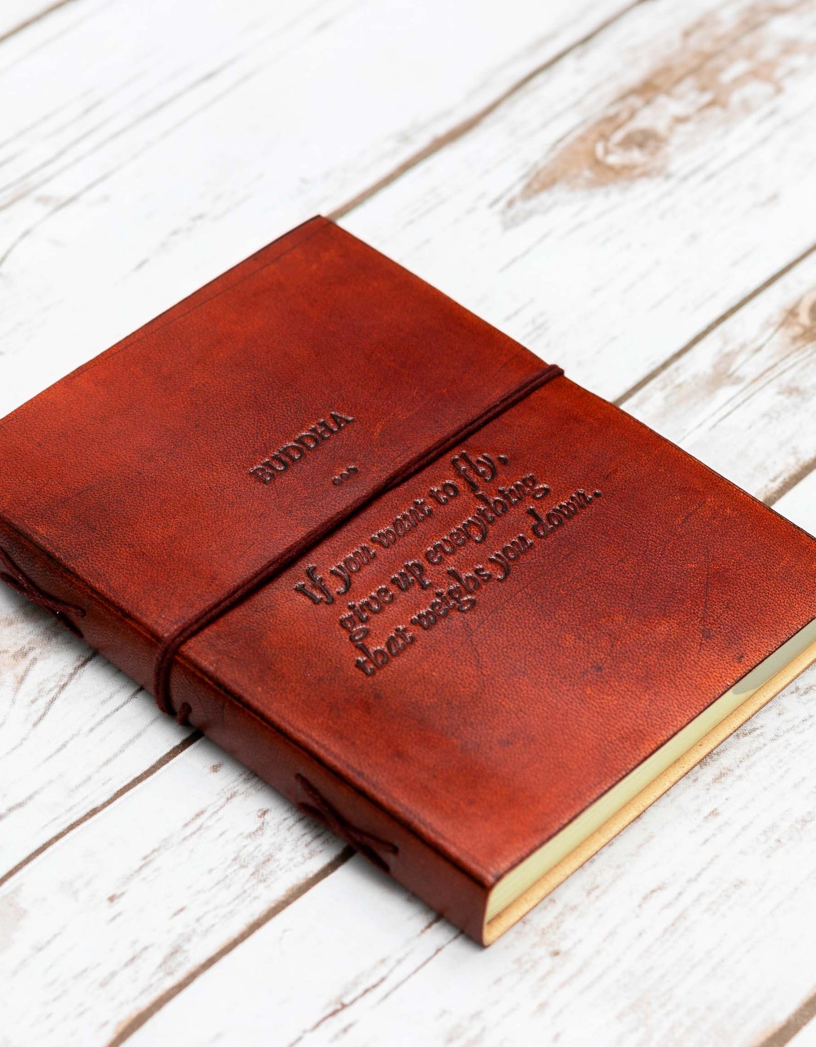 Buddha If You Want To Fly Quote Leather Journal - 8x6 Size by Soothi