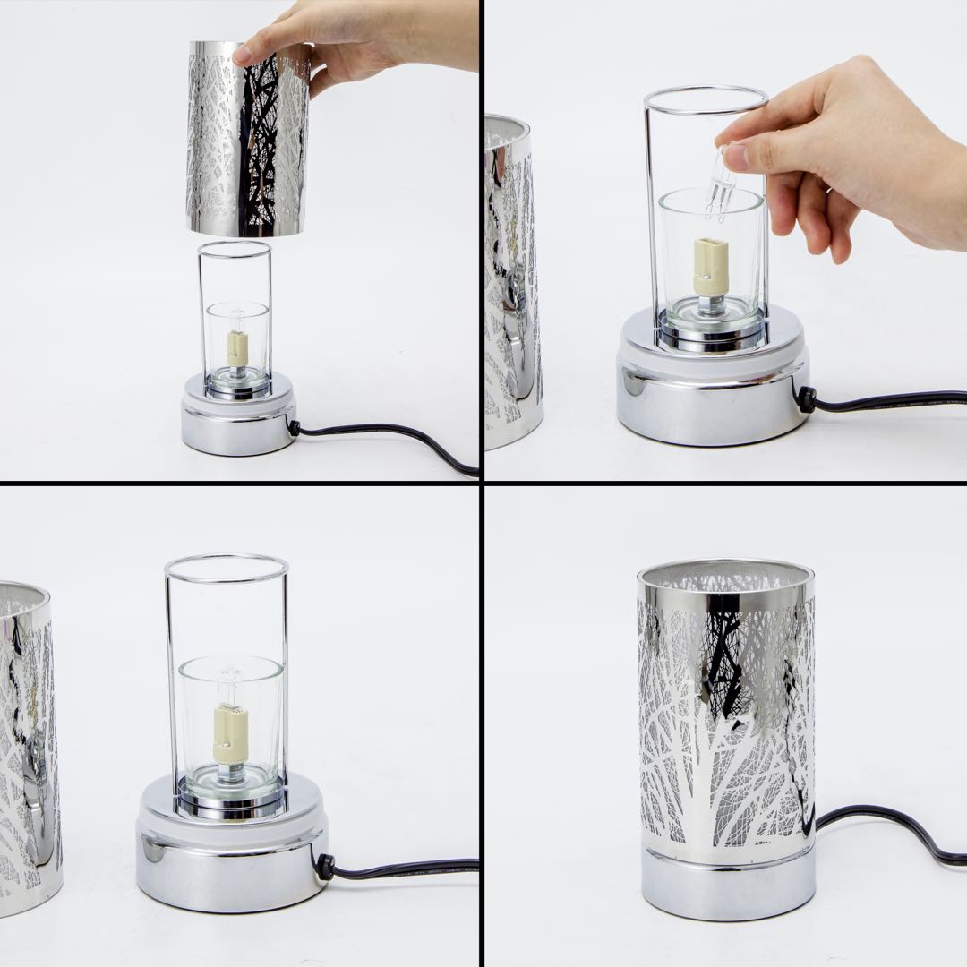 7" touch lamp-Fragrance Wax Melts Warmer -Electric Candle Essential Oil Burner-Metal Hummingbird Table Decor by Peterson Housewares & Artwares