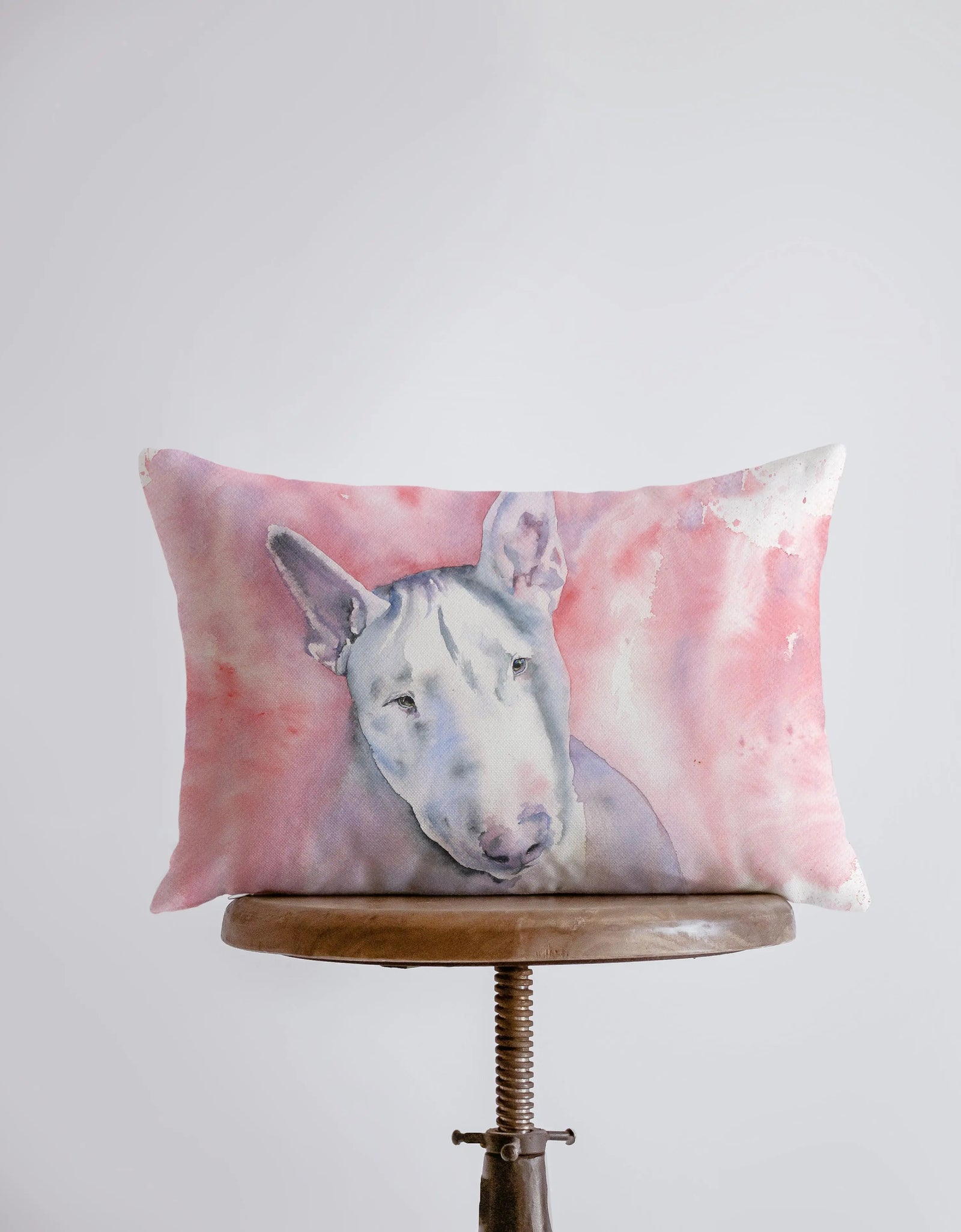 Bull Terrier | Watercolor Terrier | 18x12 | Pillow Cover | Dog | Home Decor | Custom Pillow | Bull Terrier | Dog Lover Gift | Dog Mom Gift by UniikPillows