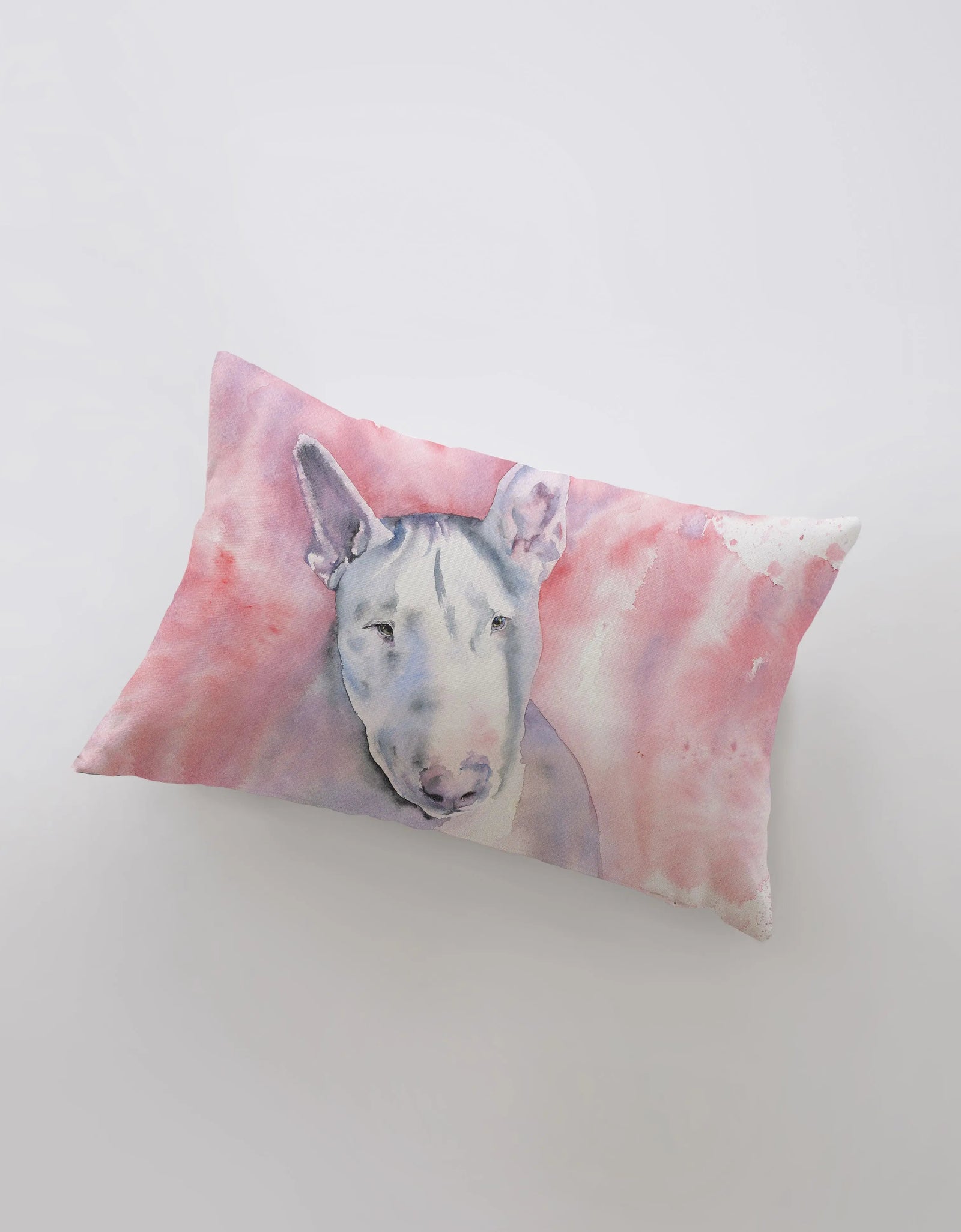 Bull Terrier | Watercolor Terrier | 18x12 | Pillow Cover | Dog | Home Decor | Custom Pillow | Bull Terrier | Dog Lover Gift | Dog Mom Gift by UniikPillows