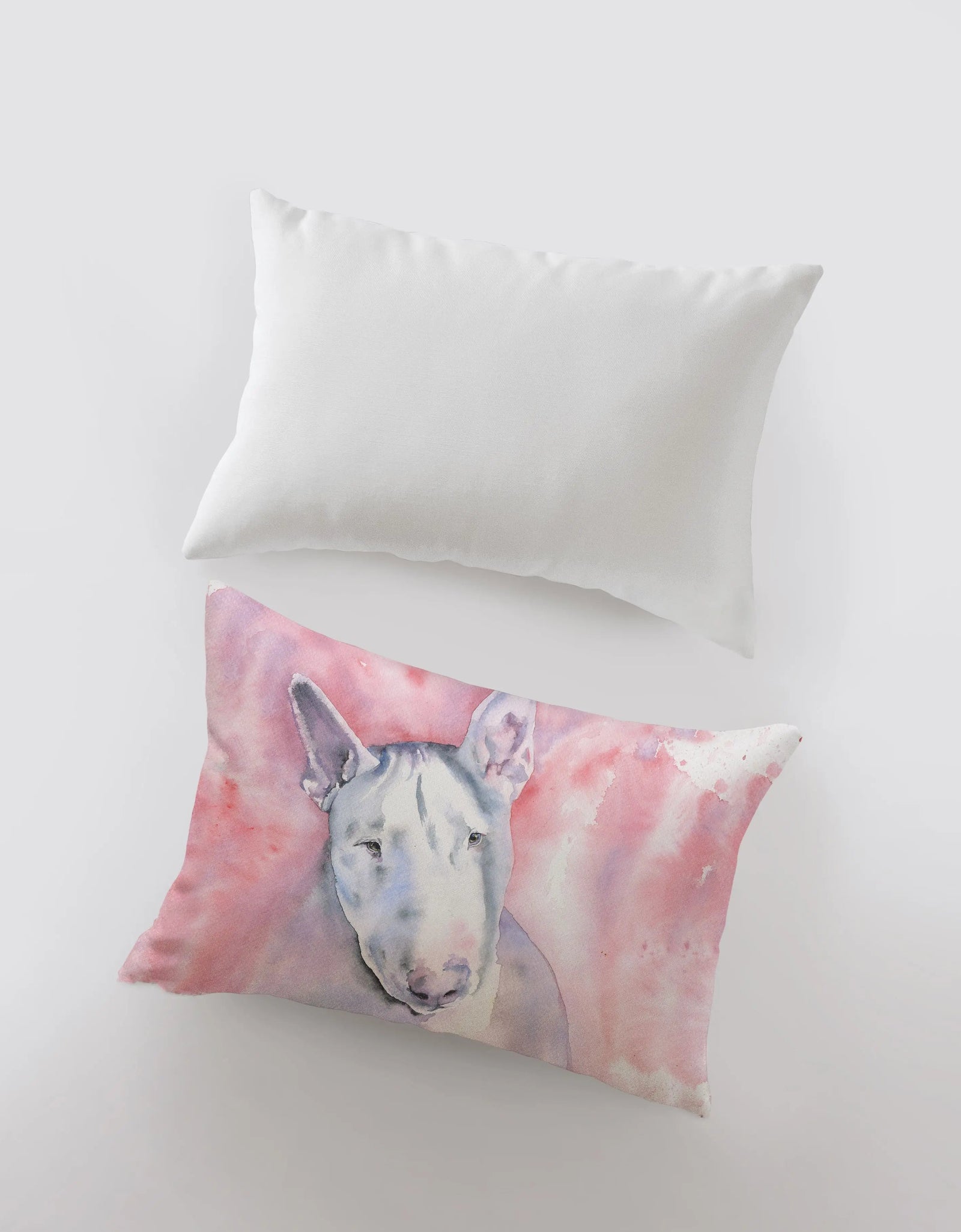 Bull Terrier | Watercolor Terrier | 18x12 | Pillow Cover | Dog | Home Decor | Custom Pillow | Bull Terrier | Dog Lover Gift | Dog Mom Gift by UniikPillows