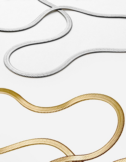 Load image into Gallery viewer, C004W B.Tiff 4mm Herringbone Chain Necklace by B.Tiff New York
