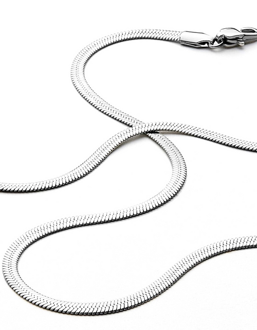 Load image into Gallery viewer, C004W B.Tiff 4mm Herringbone Chain Necklace by B.Tiff New York
