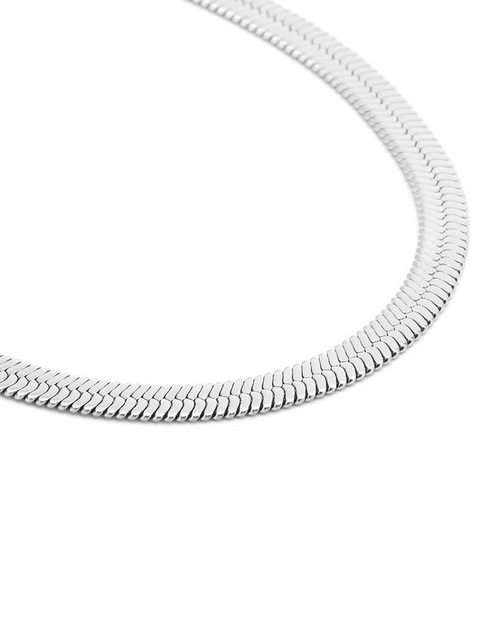 Load image into Gallery viewer, C006W B.Tiff 6mm Herringbone Chain Necklace by B.Tiff New York
