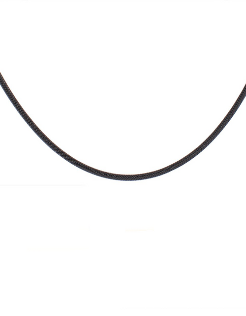 Load image into Gallery viewer, C062B B.Tiff Press Lock Thick Black Steel Coil Chain Necklace by B.Tiff New York
