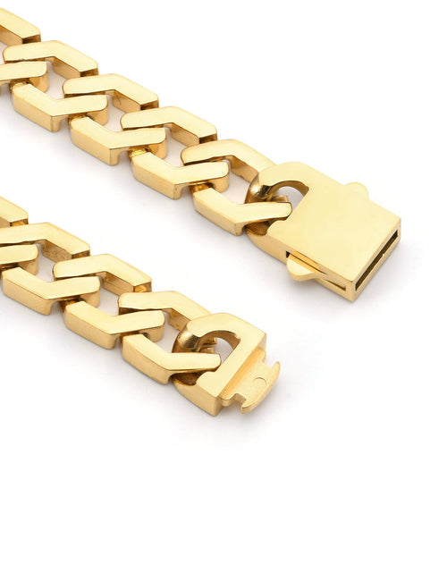 Load image into Gallery viewer, C100G B.Tiff Gold High Polish Flat Angular Cuban Link Necklace by B.Tiff New York
