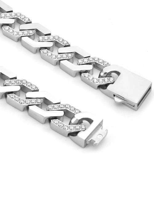 Load image into Gallery viewer, C101W B.Tiff Pavé High Polish Flat Angular Cuban Link Necklace by B.Tiff New York
