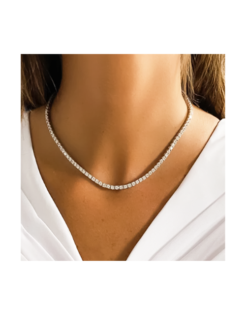 Load image into Gallery viewer, C103W B.Tiff 3mm Tennis Necklace by B.Tiff New York
