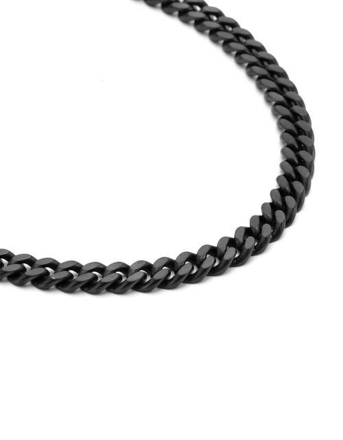 Load image into Gallery viewer, C138B B.Tiff 8mm Black Flat Cuban Link Necklace by B.Tiff New York
