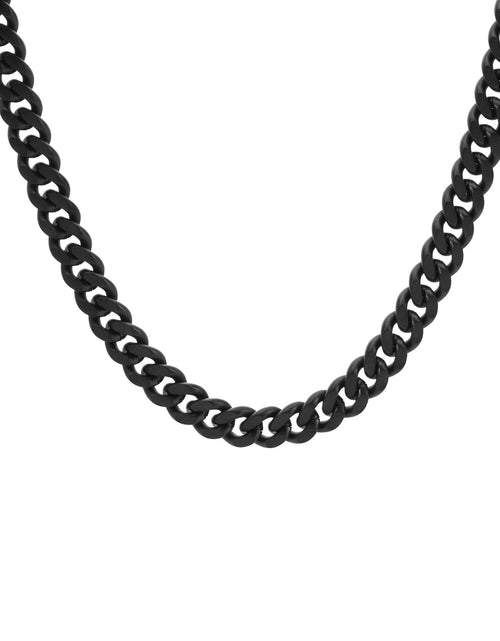 Load image into Gallery viewer, C138B B.Tiff 8mm Black Flat Cuban Link Necklace by B.Tiff New York
