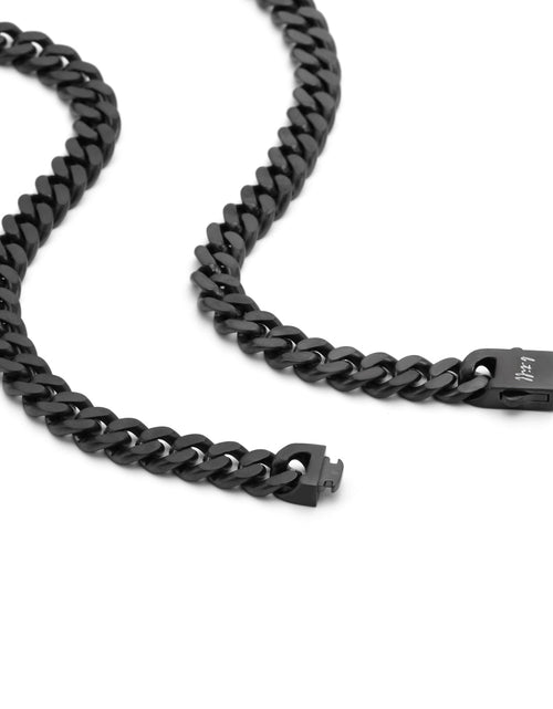 Load image into Gallery viewer, C138B B.Tiff 8mm Black Flat Cuban Link Necklace by B.Tiff New York

